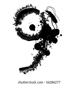black grunge numbers