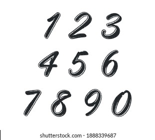 Black Grunge Numbers Set Vector Illustration Stock Vector (Royalty Free ...