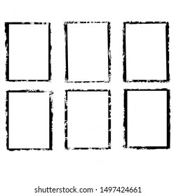Black Grunge Paint Banners on transparent background. High resolution