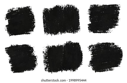 Black grunge paint brush set.