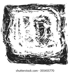  black grunge paint brush stroke frame background and texture, vector design element