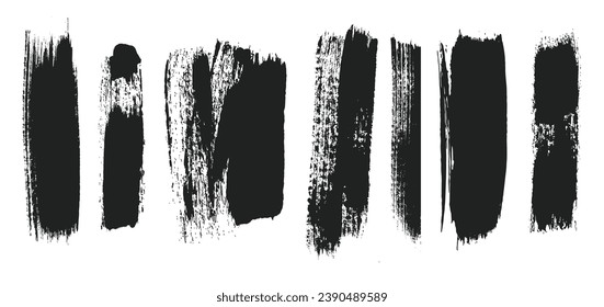 Black grunge paint brush strokes.