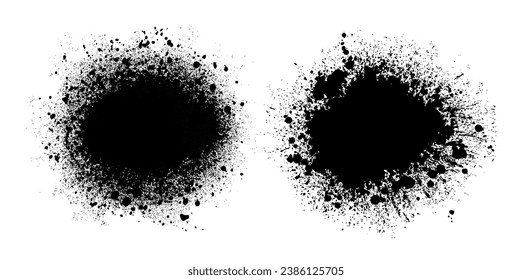 Black grunge paint splash banner.