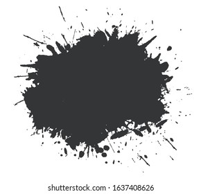 Black grunge paint splashes banner