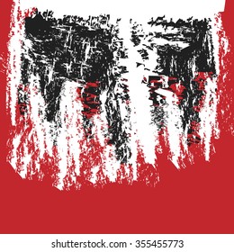 black grunge paint splattered brush stroke red background , vector design element