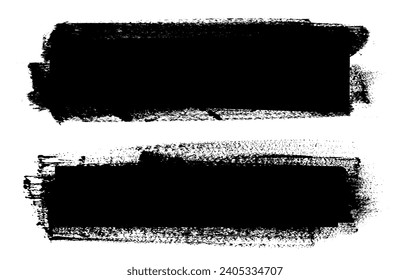 Black grunge paint strokes.Hand drawn paint brush banners.