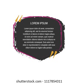 Black grunge quote box vector set on white background. Templates quote bubbles or statements or comments with space for text in a flat style.