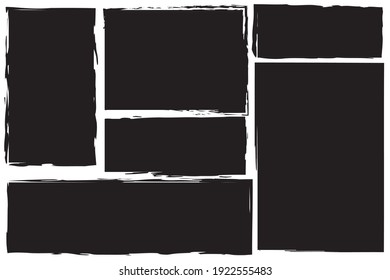 black grunge rectangles. Grunge texture. Vintage pattern. Vector design banner. Stock image. EPS 10.