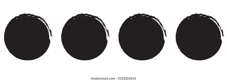 Formas redondas grunge negras. Pinceladas marcos Elementos, marcos para el diseño. Vector aislado sobre fondo blanco.