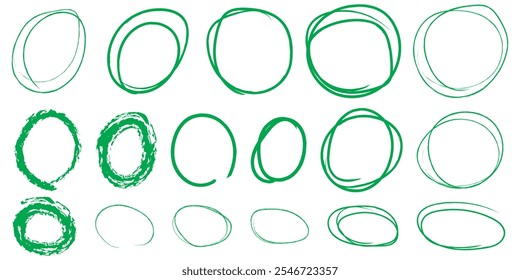 Black grunge round shapes. Brush strokes frames elements, frames for design. Vector isolated on white background.