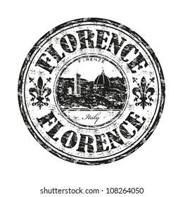 Black grunge rubber stamp with the name of Florence city the capital of the Italian region of Tuscany and of the province of Florence in Italy