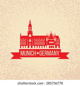 Black grunge rubber stamp with the name of Munich the capital city of Bavaria from Germany