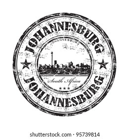 Black grunge rubber stamp with the name of Johannesburg one of the biggest cities from South Africa written inside the stamp