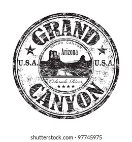 Black grunge rubber stamp with the name of the Grand Canyon from United States of America written inside the stamp