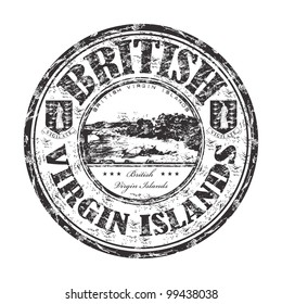 Black grunge rubber stamp with the name of British Virgin Islands written inside the stamp