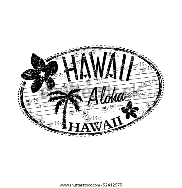 Black Grunge Rubber Stamp Name Hawaii Stock Vector (Royalty Free) 52412575