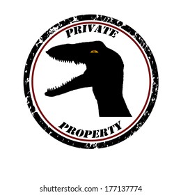 Black grunge rubber stamp with the text no trespassing, private property written inside the stamp