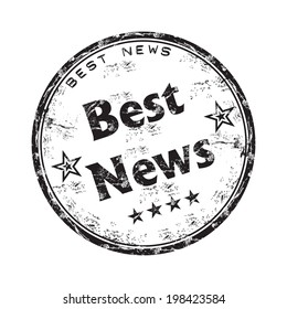 Black grunge rubber stamp with the text best news written inside the stamp