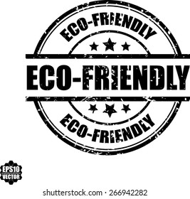 Black Grunge Rubber Stamps With The Text Eco Friendly Written Inside, Vector Illustration.