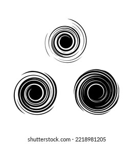 black grunge set, splashes ink paint water wind energy swirl curl spirals