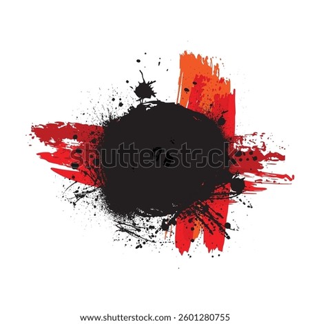 Black grunge silhouette of different grunge ink blots