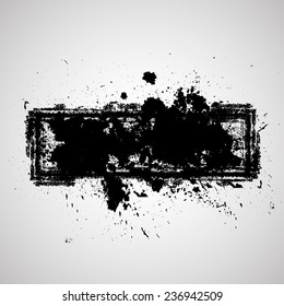 Black Grunge Splash Banner . Vector .
