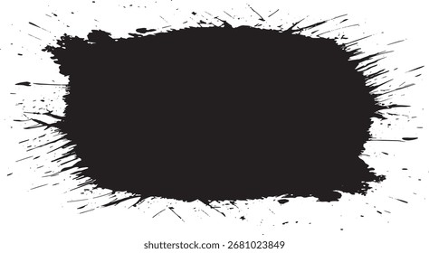 Black Grunge Splash Frame Texture Background