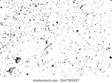 Black grunge splatter speckle texture background. Dirty ink dot spray pattern for distressed retro art and vintage print effect. High contrast design.

