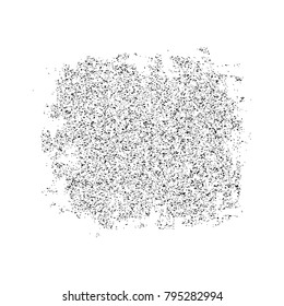 Black grunge spot from ink splashes. Vector design element