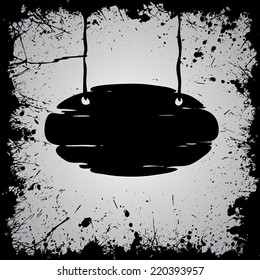 Black grunge square background with board silhouette. eps10