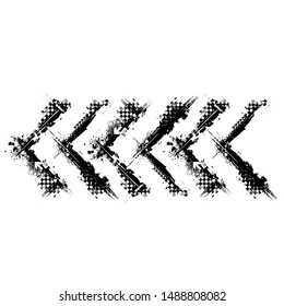 Black grunge square corner frame with race elements isolated on whitte background