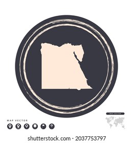 Mapa vectorial del círculo de la estampilla negra de Egipto