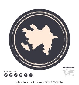Mapa vectorial del círculo de la estampilla negra de grano de Azerbaiyán