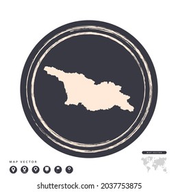 Schwarze Grunge-Stempel-Kreis, Vektorkarte von Georgien