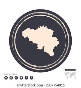 Schwarze Grunge-Stempel-Kreis, Vektorkarte Belgiens