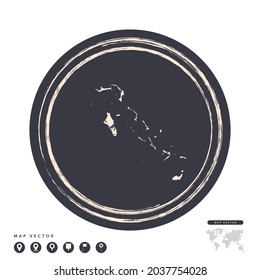 Black grunge stamp circle vector map of The Bahamas