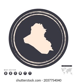 Mapa vectorial del círculo de la estampilla negra de Iraq