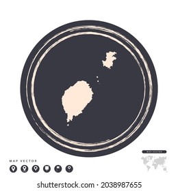 Black grunge stamp circle vector map of Sao Tome