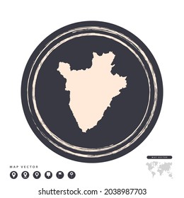 Mapa vectorial del círculo de estampado negro de Burundi