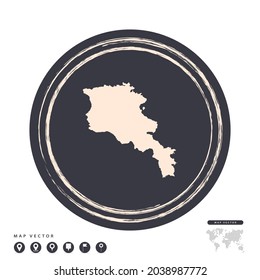 Mapa vectorial del círculo de estampado de estampado negro de Armenia