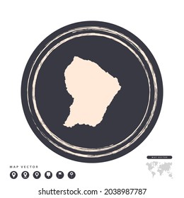 Mapa vectorial del círculo de estampado negro de la Guayana Francesa