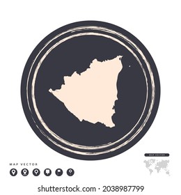 Black grunge stamp circle vector map of Nicaragua