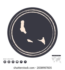 Black grunge stamp circle vector map of Comoros