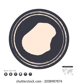 Mapa vectorial del círculo de estampado negro de Nauru