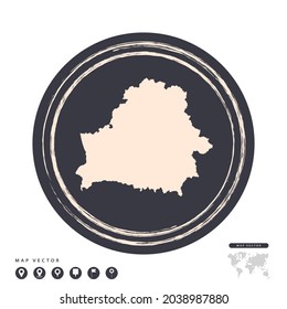 Schwarze Grunge-Stempel-Kreis, Vektorkarte von Belarus