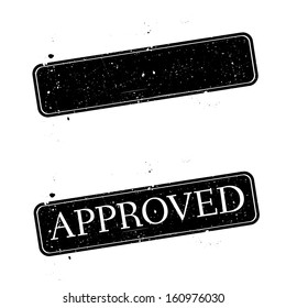 Black grunge stamp on white. Abstract vector illustration.