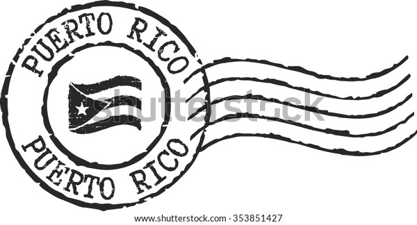 Black Grunge Stamp Puerto Rico Stock Vector (Royalty Free) 353851427