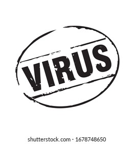 Schwarzer Stempel und Text VIRUS. Vektorillustration Illustration.