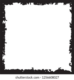 Black grunge style frame on white background