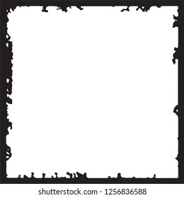 Black grunge style frame on white background